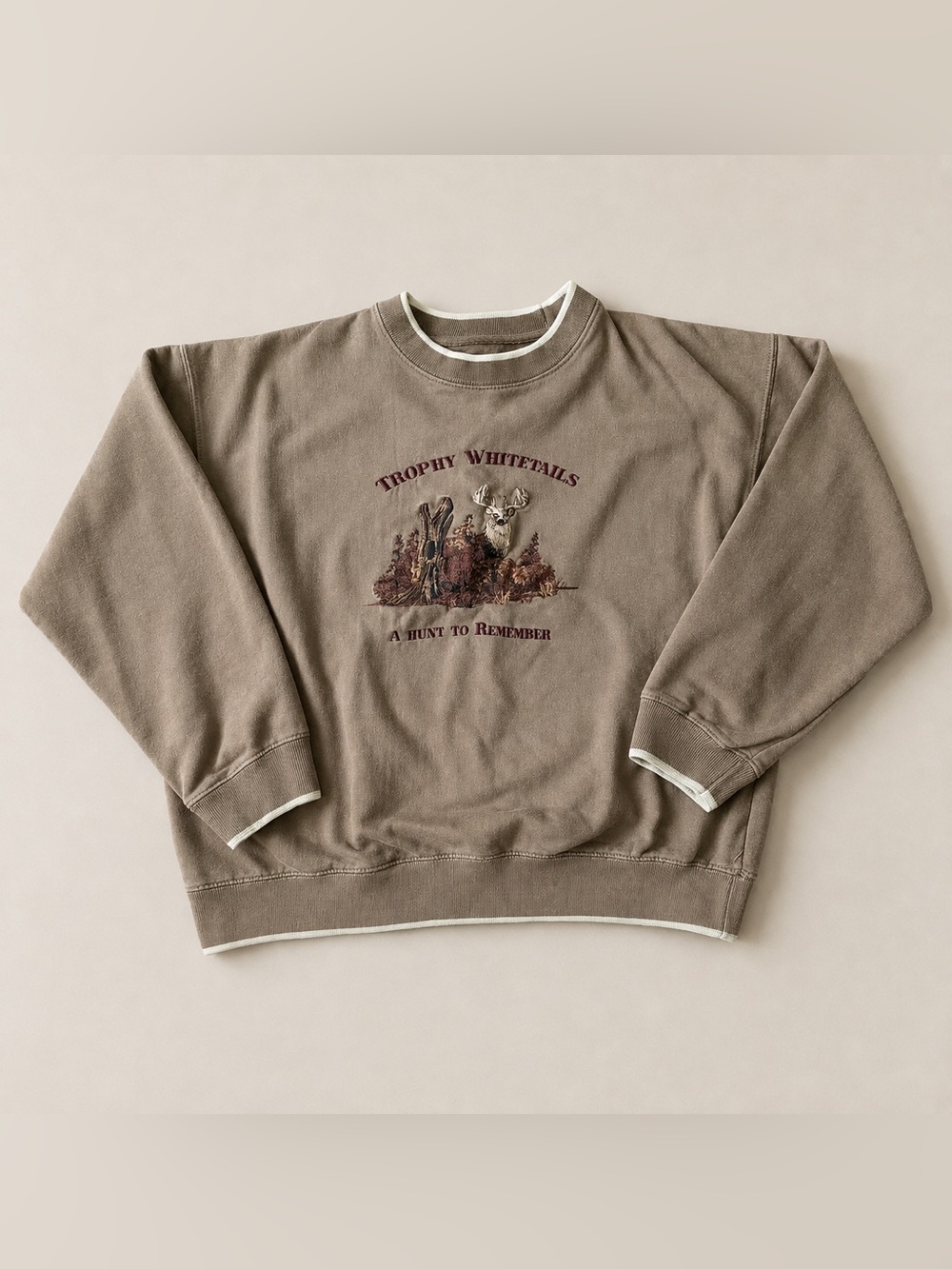 Vintage Outdoor Life Trophy Whitetails Sweatshirt Mens XL Brown Deer Hunting